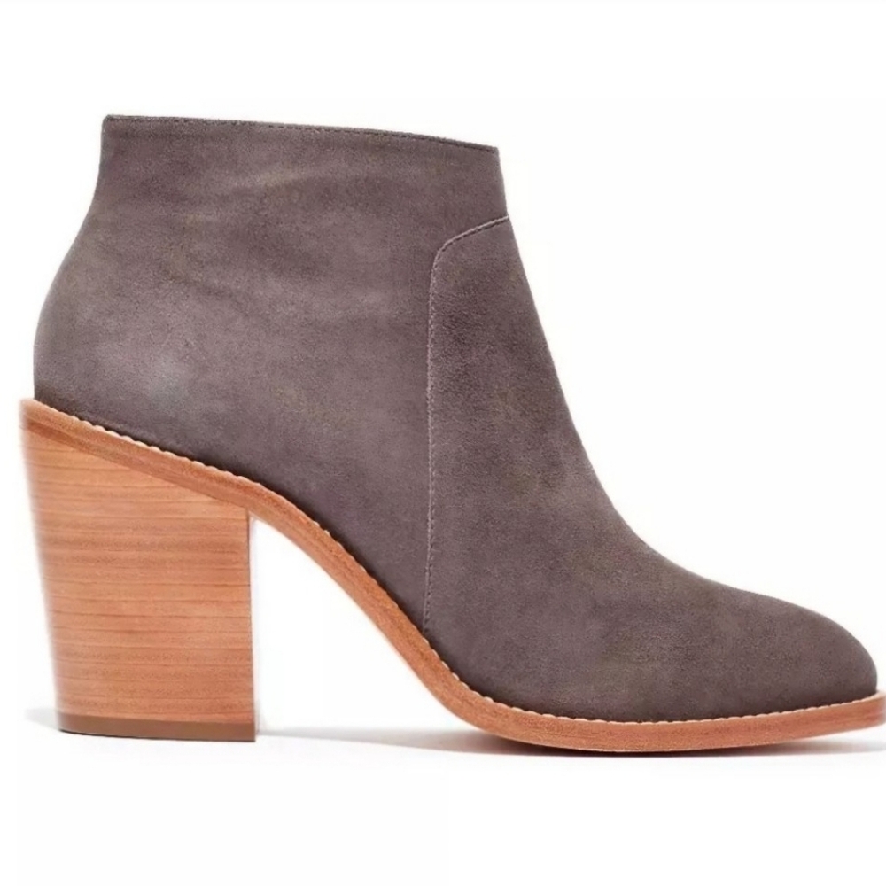 Loeffler Randall Ella Bootie N5140 Dark Gray Women’s Size 6.5 Stacked Heel - Picture 2 of 11